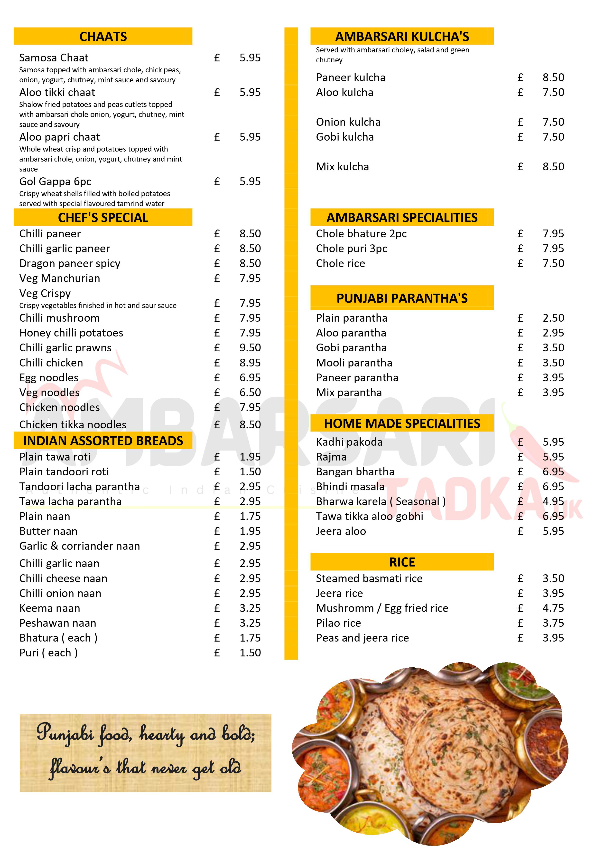 ambarsari tadka belvedere uk menu